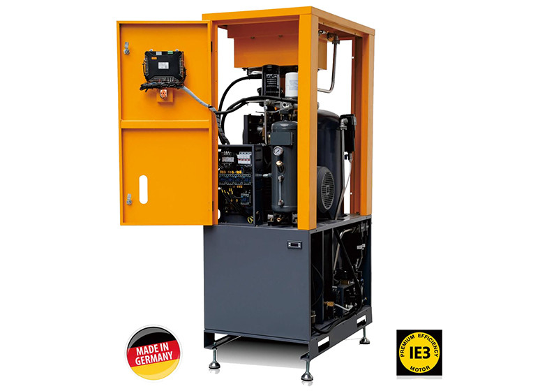 20HP/15KW 8BAR 10BAR Compact Portable Rotary Screw Air Compressor With 100L Air Tank  Outlet NPT3/4"