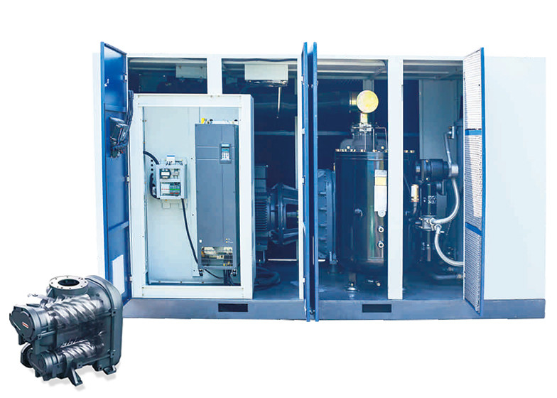 185KW 36.2m3/min 8Bar Two-stage compression permanent magnet variable frequency screw air compressor